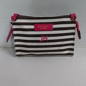 Henri Bendel Striped Clutch Bag Personalized With JH *EUC*